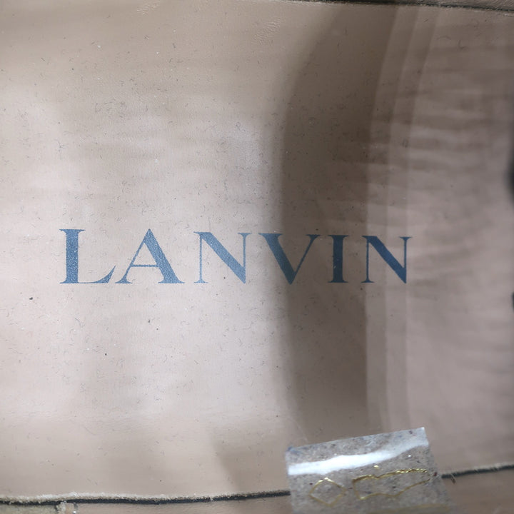 Lanvin Cap Toe Low Top Sneakers Burgundy Suede &amp; Black Patent Leather Size 10