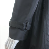 Valentino Lace-Trim Taffeta Belted Flared Trench Coat Black Silk-Blend Size 8