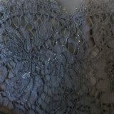 Valentino Lace-Trim Taffeta Belted Flared Trench Coat Black Silk-Blend Size 8