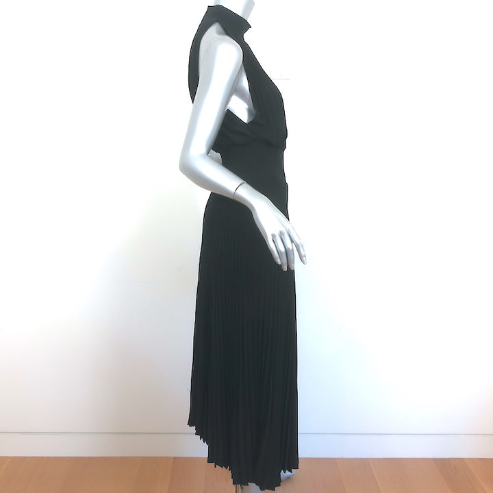 A.L.C. Renzo Sleeveless Pleated Midi Dress Black Size 0 NEW