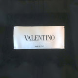 Valentino Lace-Trim Taffeta Belted Flared Trench Coat Black Silk-Blend Size 8