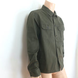 Maison Margiela Distressed Cotton Twill Overshirt Army Green Size 43
