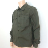Maison Margiela Distressed Cotton Twill Overshirt Army Green Size 43