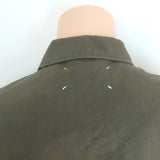 Maison Margiela Distressed Cotton Twill Overshirt Army Green Size 43