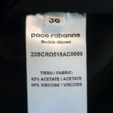 Paco Rabanne Ruffle Mini Dress Black Crepe Size 36