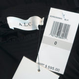 A.L.C. Renzo Sleeveless Pleated Midi Dress Black Size 0 NEW