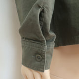 Maison Margiela Distressed Cotton Twill Overshirt Army Green Size 43