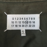 Maison Margiela Distressed Cotton Twill Overshirt Army Green Size 43