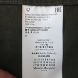 Maison Margiela Distressed Cotton Twill Overshirt Army Green Size 43