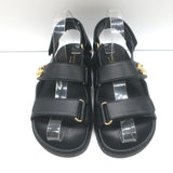 Gucci Moritz GG leather dad sandals in black, pre-owned and in excellent like-new condition, size 36