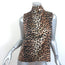 GANNI Leopard Cowl Neck Top Stretch Silk Satin Size 38 Sleeveless Blouse
