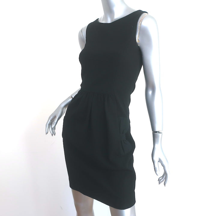 Prada Bow Pocket Mini Dress Black Size 40 Sleeveless Sheath