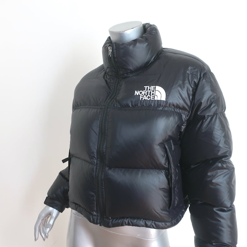 The North Face Nuptse Cropped Down Puffer Jacket Black Size Medium