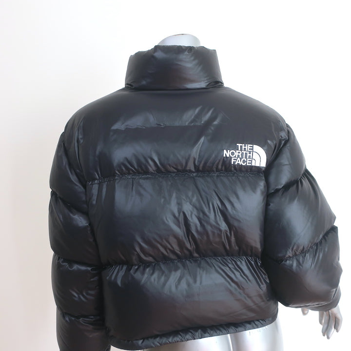 The North Face Nuptse Cropped Down Puffer Jacket Black Size Medium