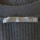 Jenni Kayne Cropped Cashmere Cocoon Cardigan Black Ribbed Knit Size Extra Small