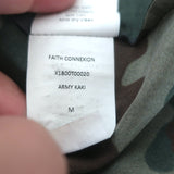 Faith Connexion Camouflage Print Shirt Army Green Size Medium Long Sleeve Blouse