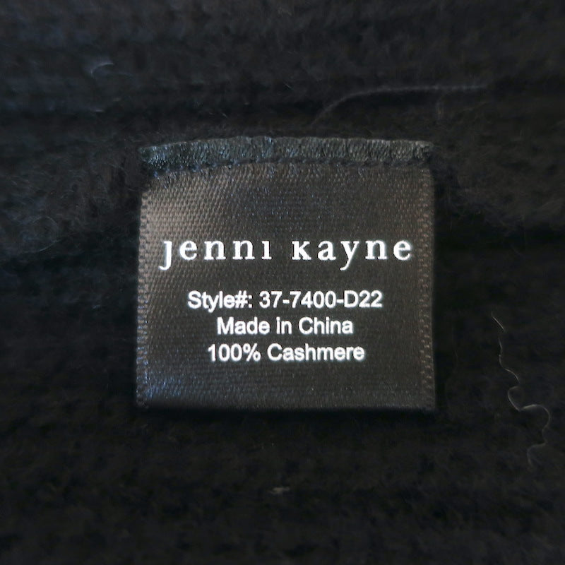 Jenni Kayne Cropped Cashmere Cocoon Cardigan Black Ribbed Knit Size Extra Small