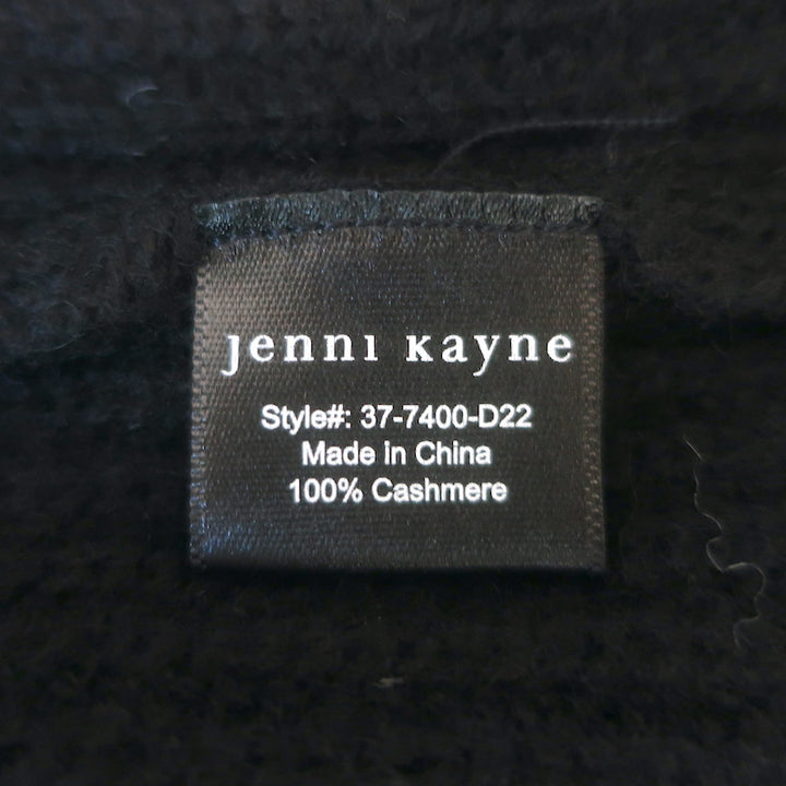 Jenni Kayne Cropped Cashmere Cocoon Cardigan Black Ribbed Knit Size Extra Small