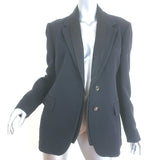 Dries Van Noten Belted Blazer Black Wool-Blend Size 40 Layered-Lapel Jacket