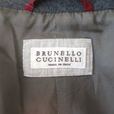 Brunello Cucinelli Contrast-Ribbed Bomber Jacket Tan Cotton Size 52