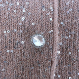 Miu Miu Crystal-Button Sequined Cardigan Blush Wool-Blend Size 42