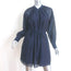 Rebecca Taylor Long Sleeve Mini Dress Navy Cotton-Silk Size Small NEW