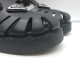 Prada soft-cage rubber fisherman sandals, black; gently pre-owned women's size 35, authentic luxury condition