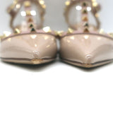 Valentino Rockstud Caged Pumps Poudre Patent Leather Size 36.5 Pointed Toe Heels