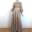 Zimmermann Freja Belted Maxi Dress Beige Paisley Print Smocked Cotton Size 0