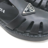 Prada soft-cage rubber fisherman sandals in black, authentic pre-owned luxury, gently worn (size 35)