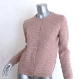 Miu Miu Crystal-Button Sequined Cardigan Blush Wool-Blend Size 42