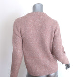 Miu Miu Crystal-Button Sequined Cardigan Blush Wool-Blend Size 42