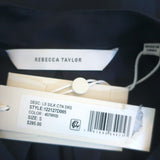 Rebecca Taylor Long Sleeve Mini Dress Navy Cotton-Silk Size Small NEW