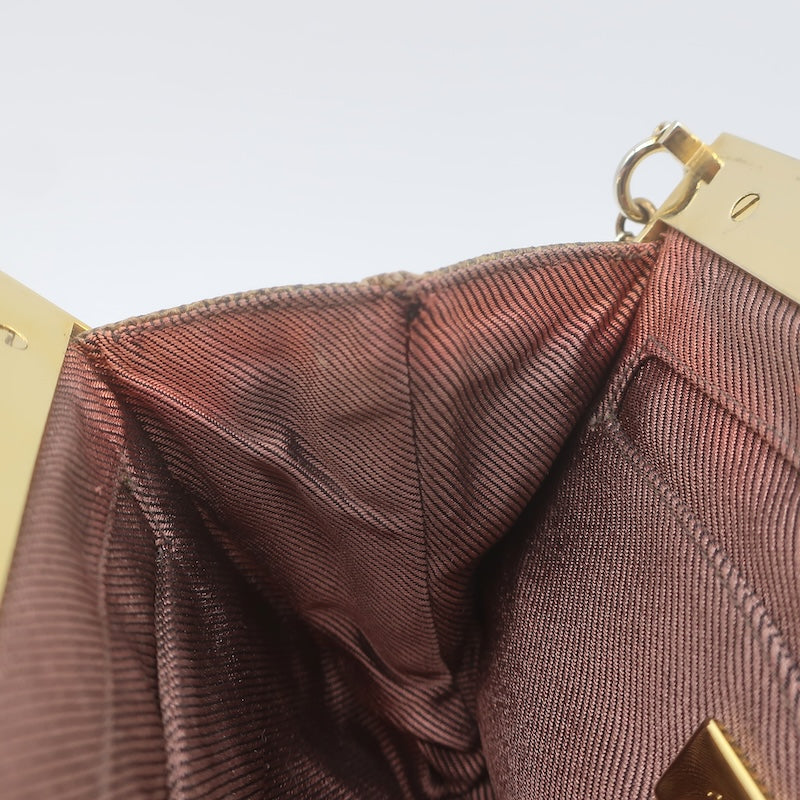 Vintage Judith Leiber Jeweled Lizard Skin Mini Chain Strap Bag Brown