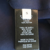 Rebecca Taylor Long Sleeve Mini Dress Navy Cotton-Silk Size Small NEW