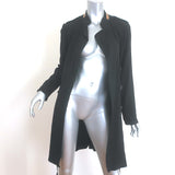 Zadig & Voltaire Deluxe Maiva Belted Jacket Black Stretch Crepe Size Medium