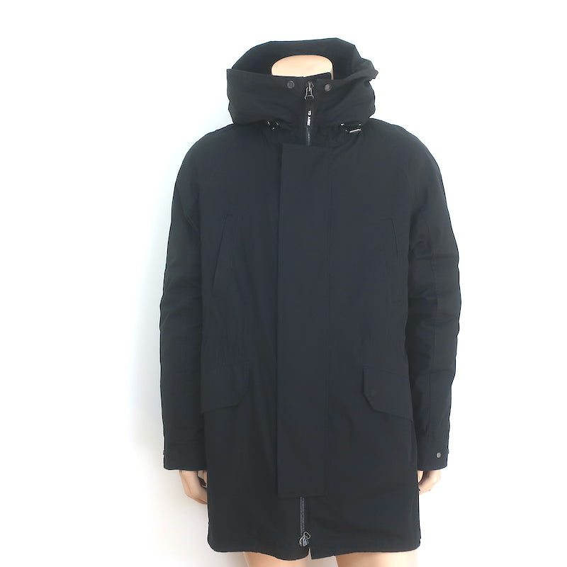 Yves Salomon Shearling &amp; Down-Lined Hooded Parka Black Cotton-Blend Size 50