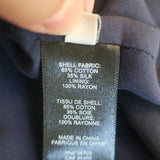 Rebecca Taylor Long Sleeve Mini Dress Navy Cotton-Silk Size Small NEW