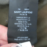 Saint Laurent Glitter Patch Military Parka Jacket Army Green Size 36