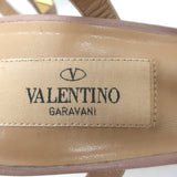 Valentino Rockstud Caged Pumps Poudre Patent Leather Size 36.5 Pointed Toe Heels