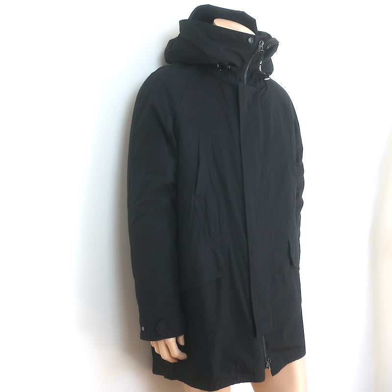 Yves Salomon Shearling &amp; Down-Lined Hooded Parka Black Cotton-Blend Size 50