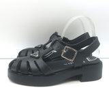 Prada soft-cage rubber fisherman sandals in black, authentic pre-owned and gently worn, size 35