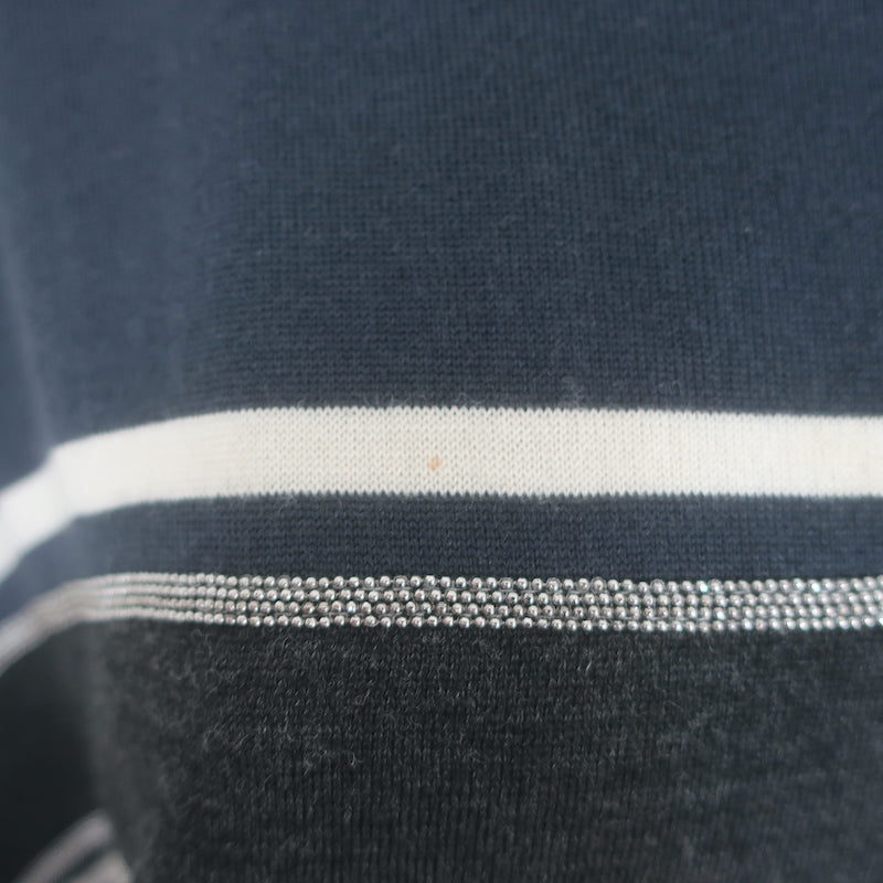 Brunello Cucinelli Cashmere Monili-Striped Dolman Sweater Charcoal Size Medium