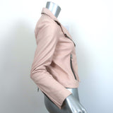 AllSaints Dalby Leather Biker Jacket Pale Pink Size US 4