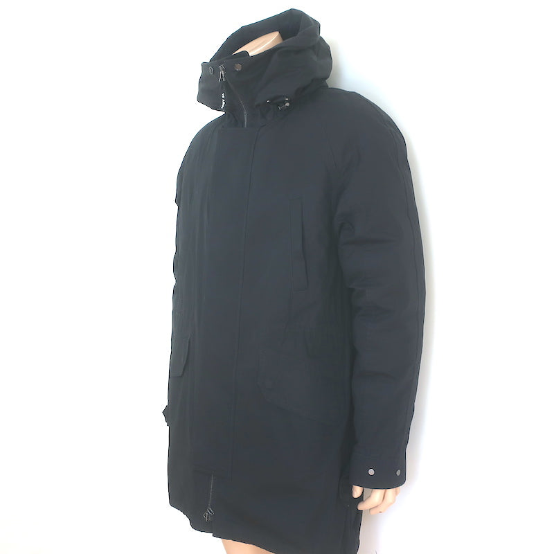 Yves Salomon Shearling &amp; Down-Lined Hooded Parka Black Cotton-Blend Size 50