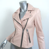AllSaints Dalby Leather Biker Jacket Pale Pink Size US 4