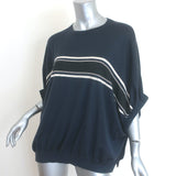 Brunello Cucinelli Cashmere Monili-Striped Dolman Sweater Charcoal Size Medium