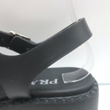 Prada soft-cage rubber fisherman sandals, black, size 35 — pre-owned, gently worn luxury footwear