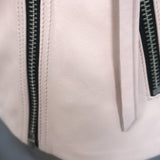 AllSaints Dalby Leather Biker Jacket Pale Pink Size US 4