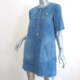 Isabel Marant Etoile Oriane Denim Mini Dress Blue Size 36 Short Sleeve Shift NEW